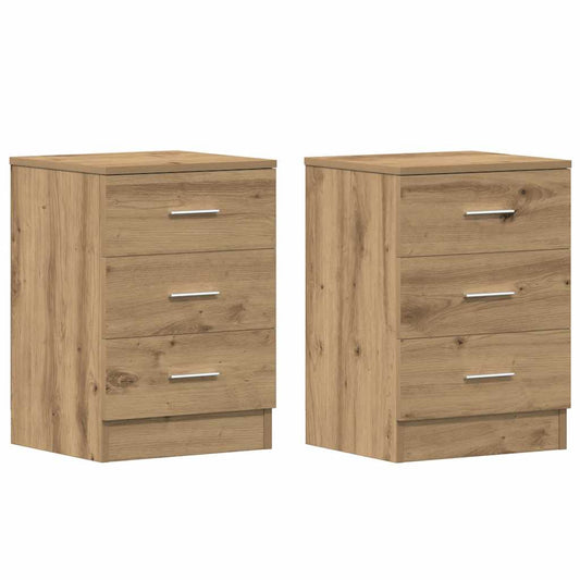 Bedside Cabinets 2 pcs Artisan Oak 38x35x55 cm Engineered Wood