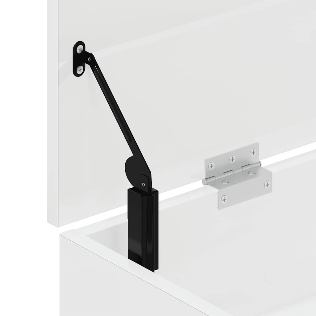 Shoe Bench High Gloss White 102x30.5x45 cm Engineered Wood