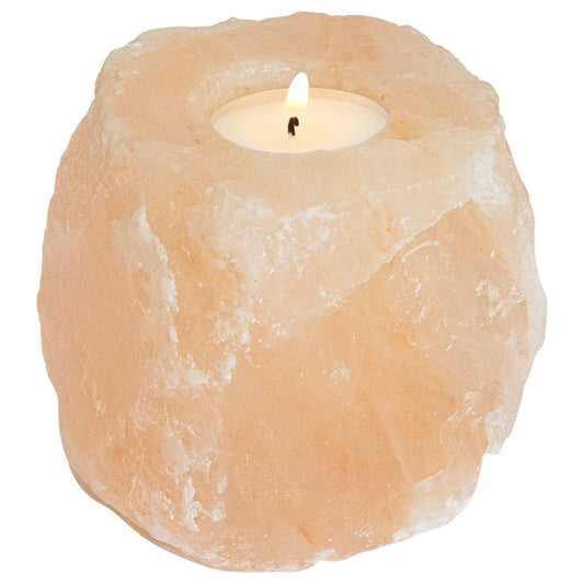 Salt Stone Tealight Holders 4 pcs Pink Rock Salt