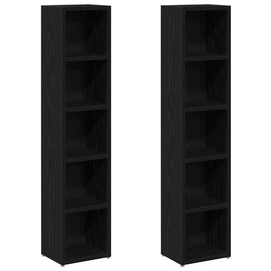 CD Cabinets 2 pcs Black Oak 21x16x93,5 cm Engineered Wood