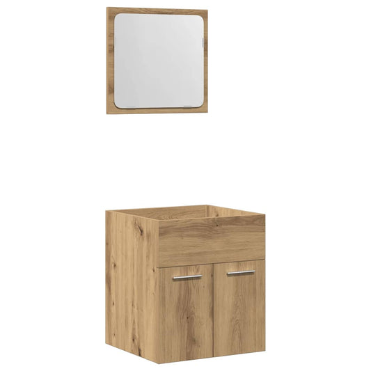 2 Piece Bathroom Furniture Set Artisan Oak Engineered Wood