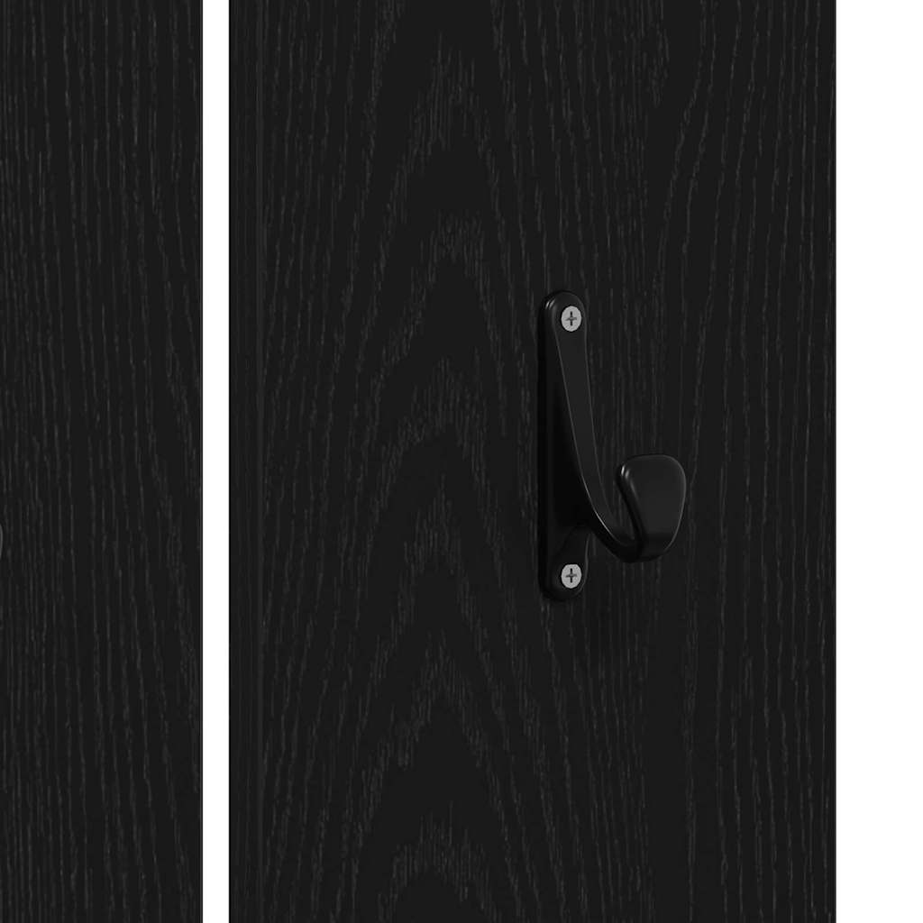 Hallway Furniture Set 4 pcs Black Oak Engineered wood