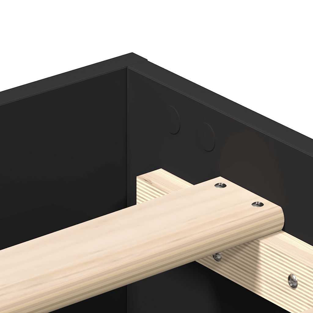 Bed Frame No Mattress Black 200x200 cm Engineered Wood
