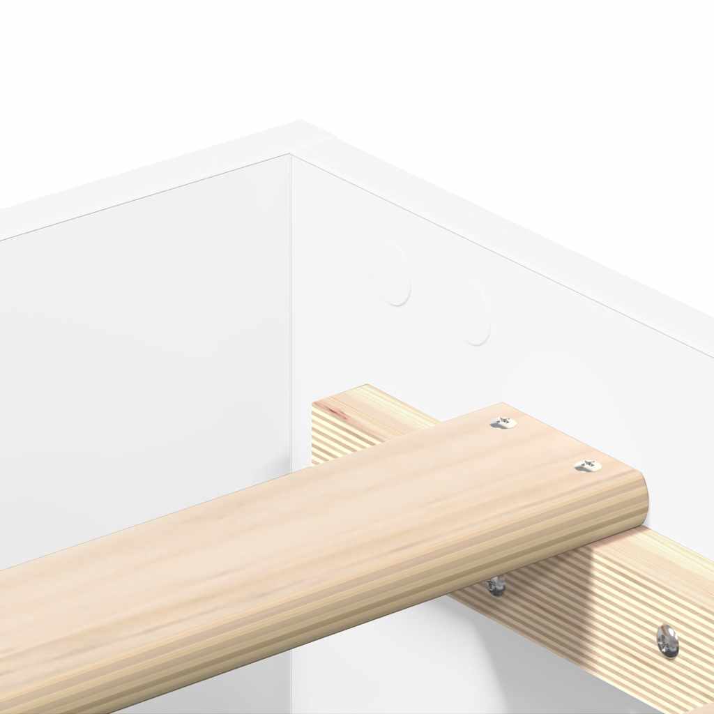 Bed Frame No Mattress White 150x200 cm King Size Engineered Wood