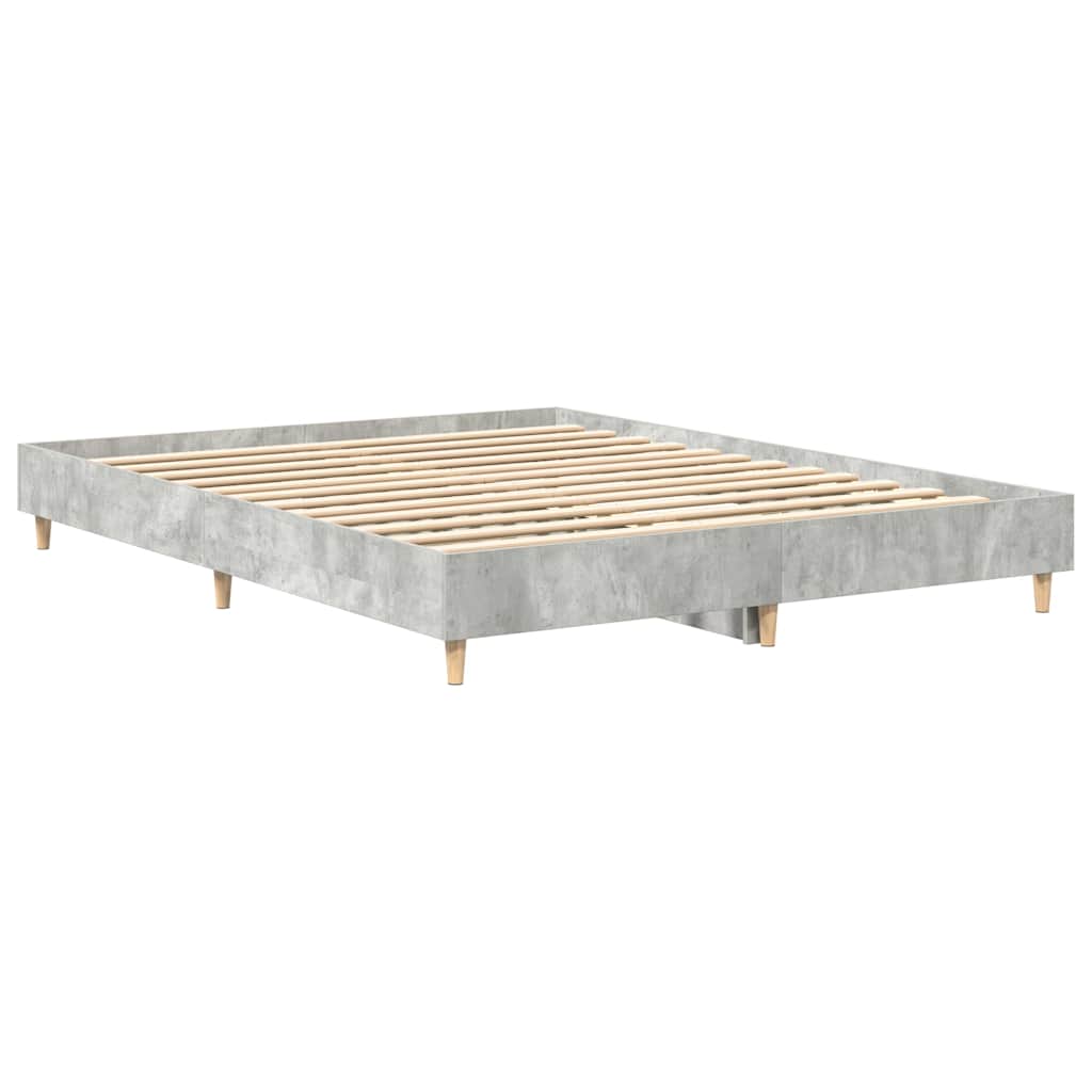 Bed Frame No Mattress Concrete Grey 140x200 cm Engineered Wood