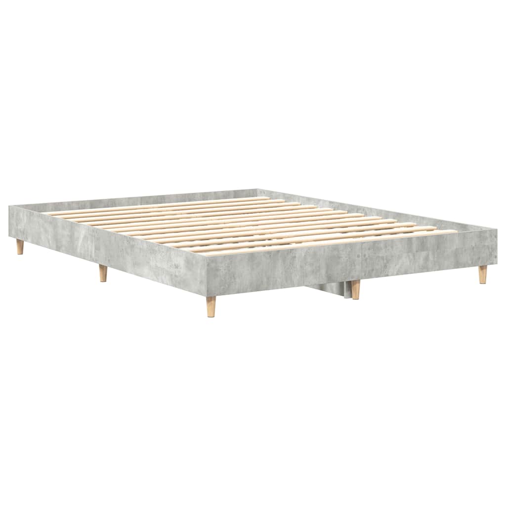 Bed Frame No Mattress Concrete Grey 140x200 cm Engineered Wood