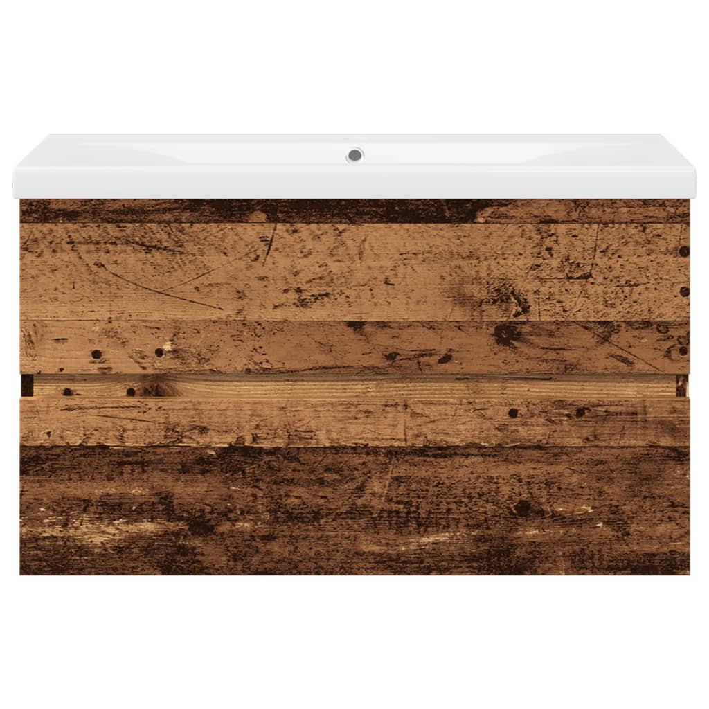 Sink Cabinet with Built-in Basin Old Wood