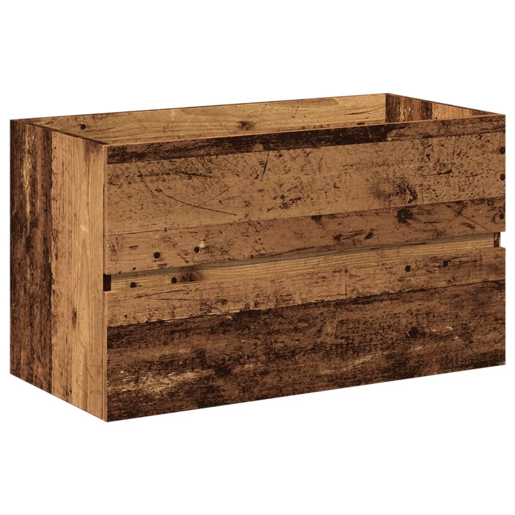 Sink Cabinet with Built-in Basin Old Wood