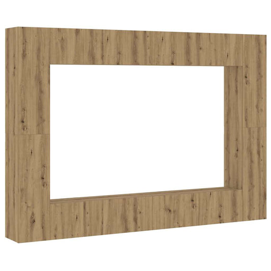 8 Piece Wall-mounted TV Cabinet Set Artisan Oak Engineered Wood