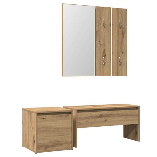 Hallway Furniture Set Artisan Oak Engineered Wood