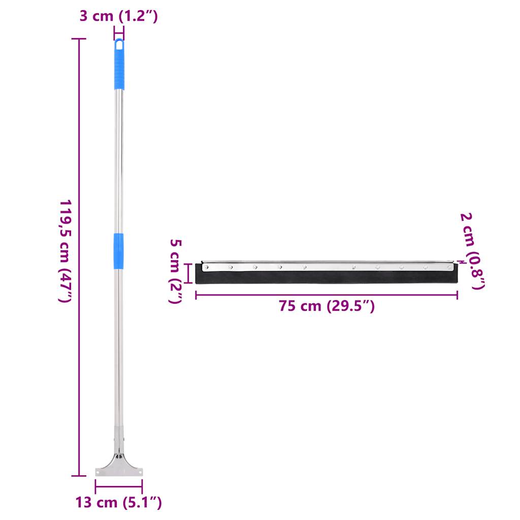 Floor Squeegee 75x122,5 cm Steel and Rubber