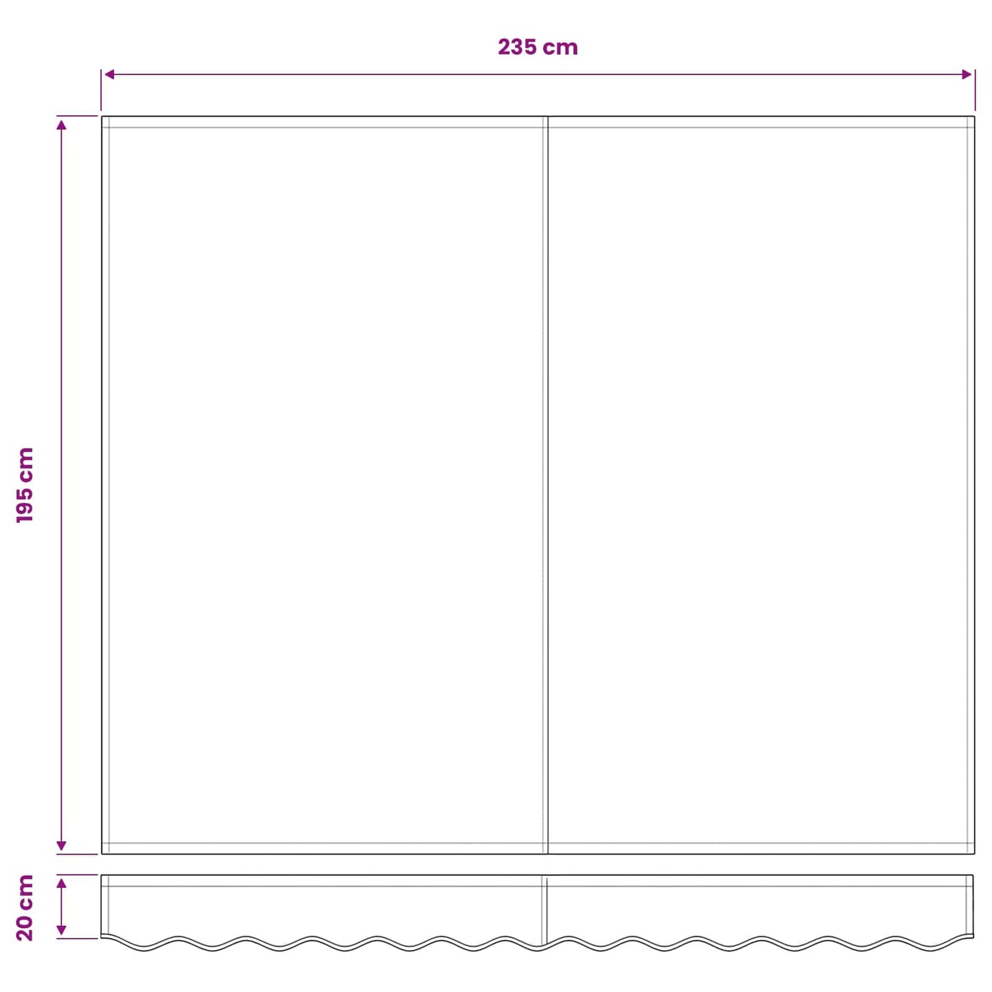 Awning Canopy Replacement for 2.5x2 m Blue & White Stripe