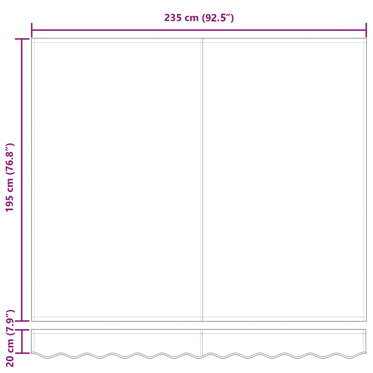 Awning Canopy Replacement for 2.5x2 m Anthracite Polyester