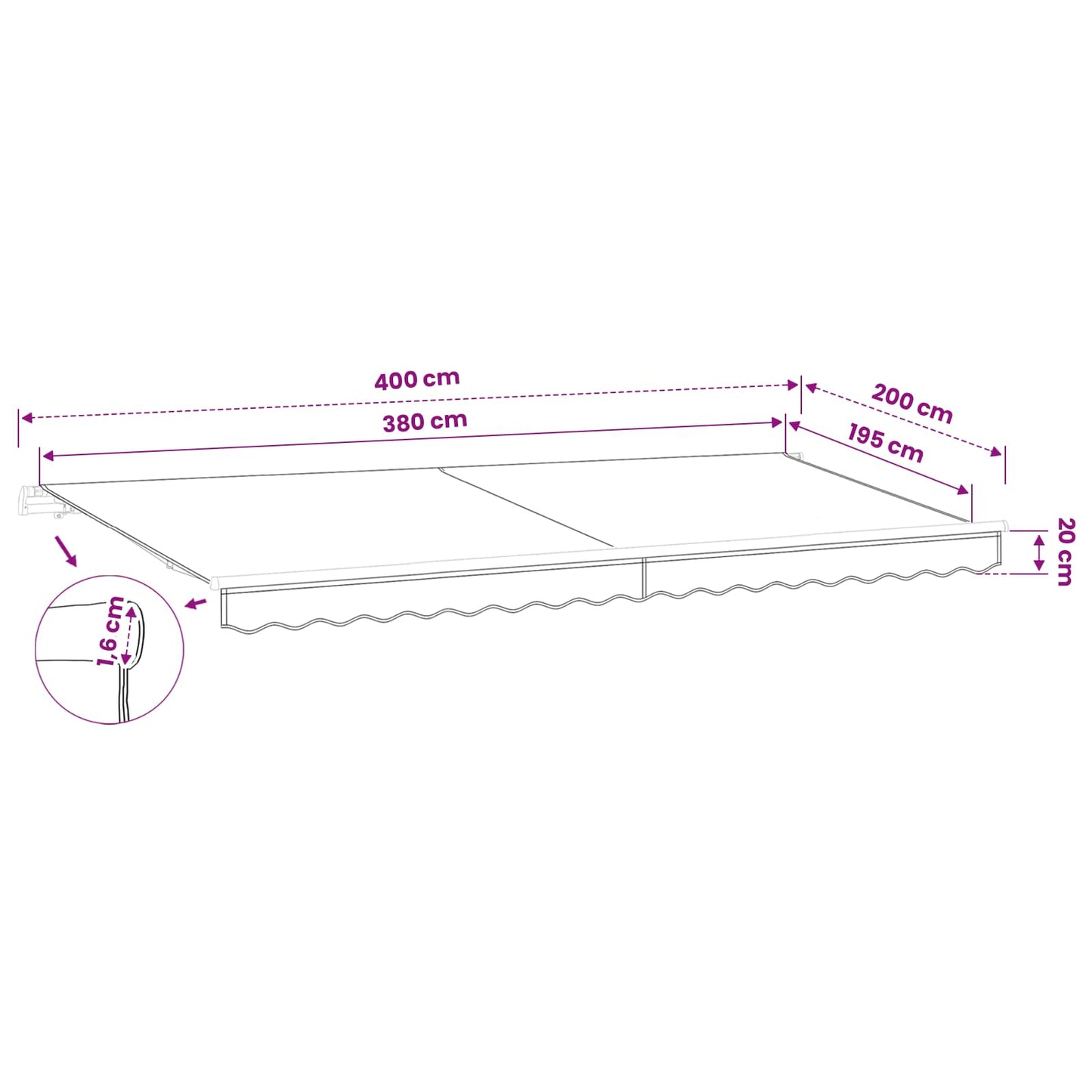 Awning Canopy Replacement for 4x2 m Brown Polyester
