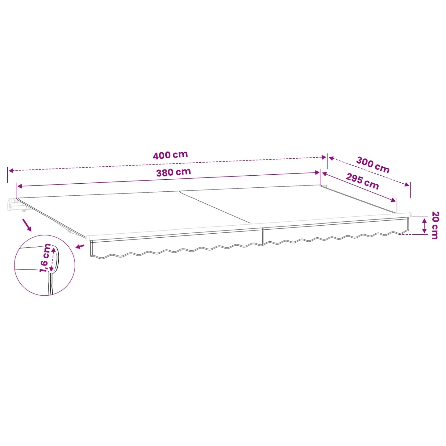 Awning Canopy Replacement for 4x3 m Beige Polyester
