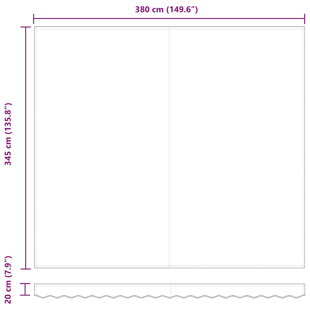 Awning Canopy Replacement for 4x3.5 m White Polyester