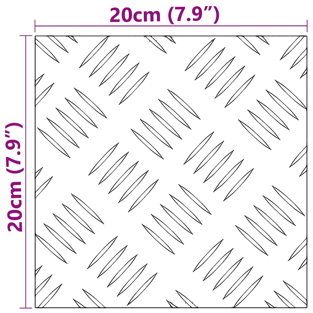 Stair Tread 4 pcs 20 x 20 cm Silver Aluminium Square