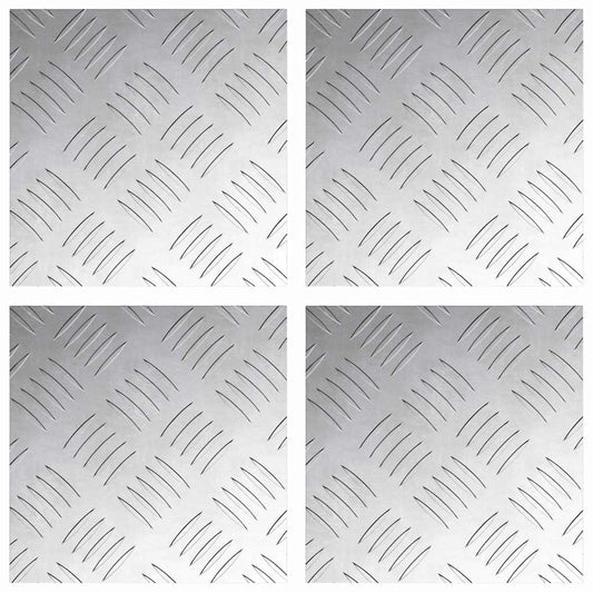 Stair Tread 4 pcs 20 x 20 cm Silver Aluminium Square