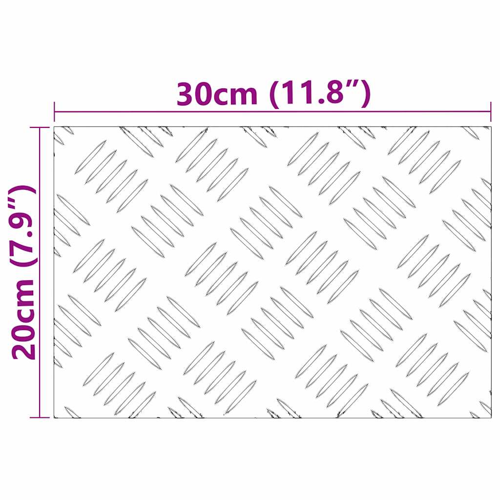 Stair Tread 4 pcs 30 x 20 cm Silver Aluminium Rectangular