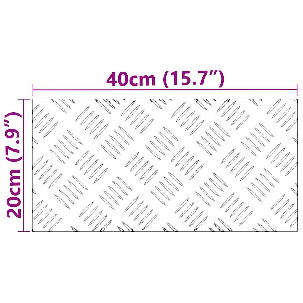 Stair Tread 2 pcs 40 x 20 cm Silver Aluminium Rectangular