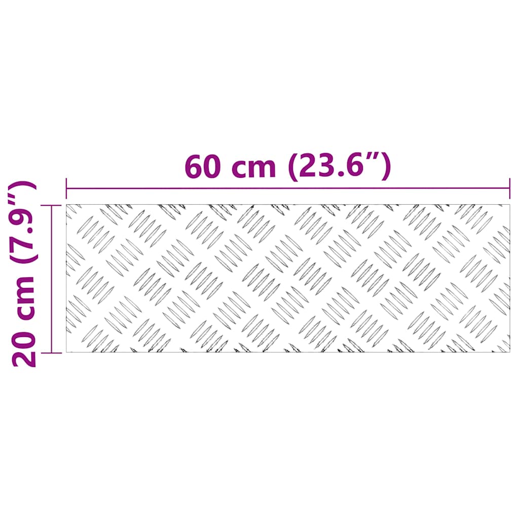 Stair Tread 4 pcs 60 x 20 cm Silver Aluminium Rectangular