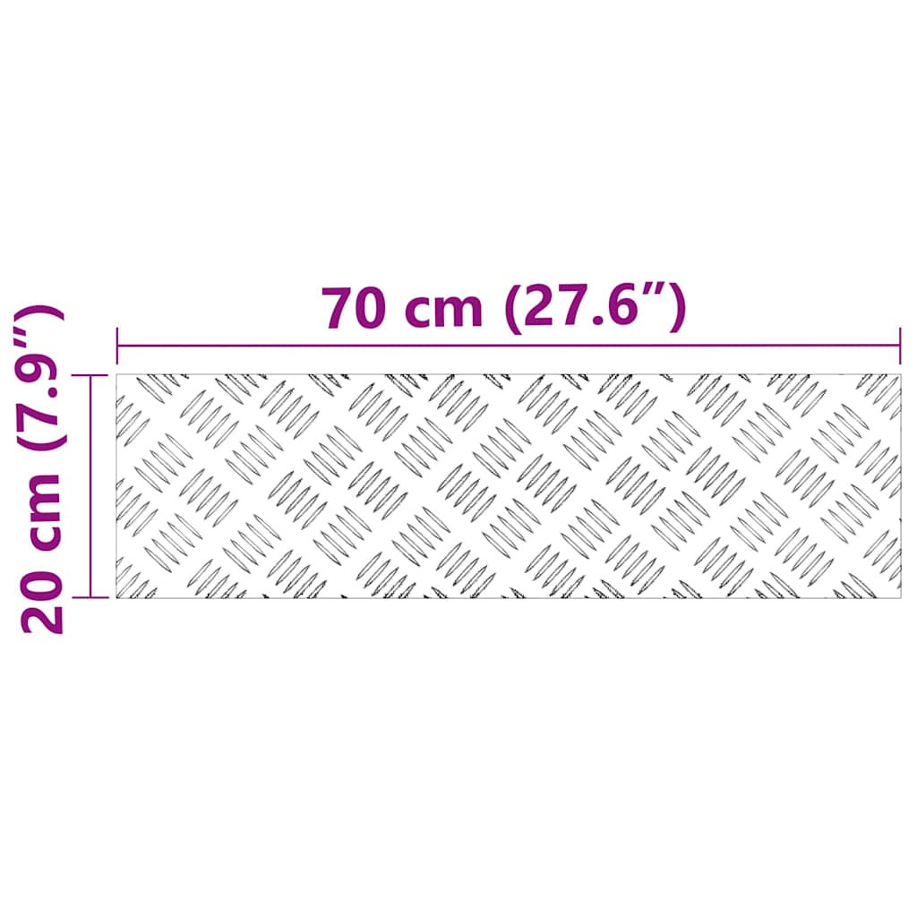 Stair Tread 4 pcs 70 x 20 cm Silver Aluminium Rectangular