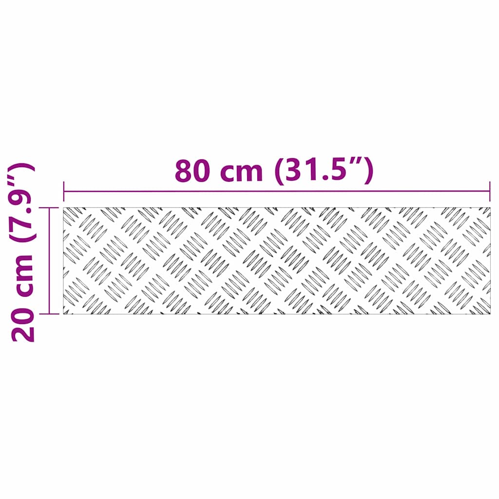 Stair Tread 2 pcs 80 x 20 cm Silver Aluminium Rectangular