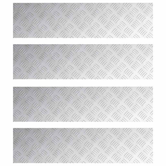 Stair Tread 4 pcs 80 x 20 cm Silver Aluminium Rectangular