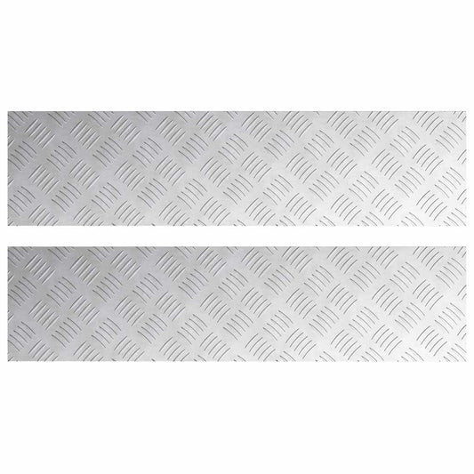 Stair Tread 2 pcs 80 x 20 cm Silver Aluminium Rectangular