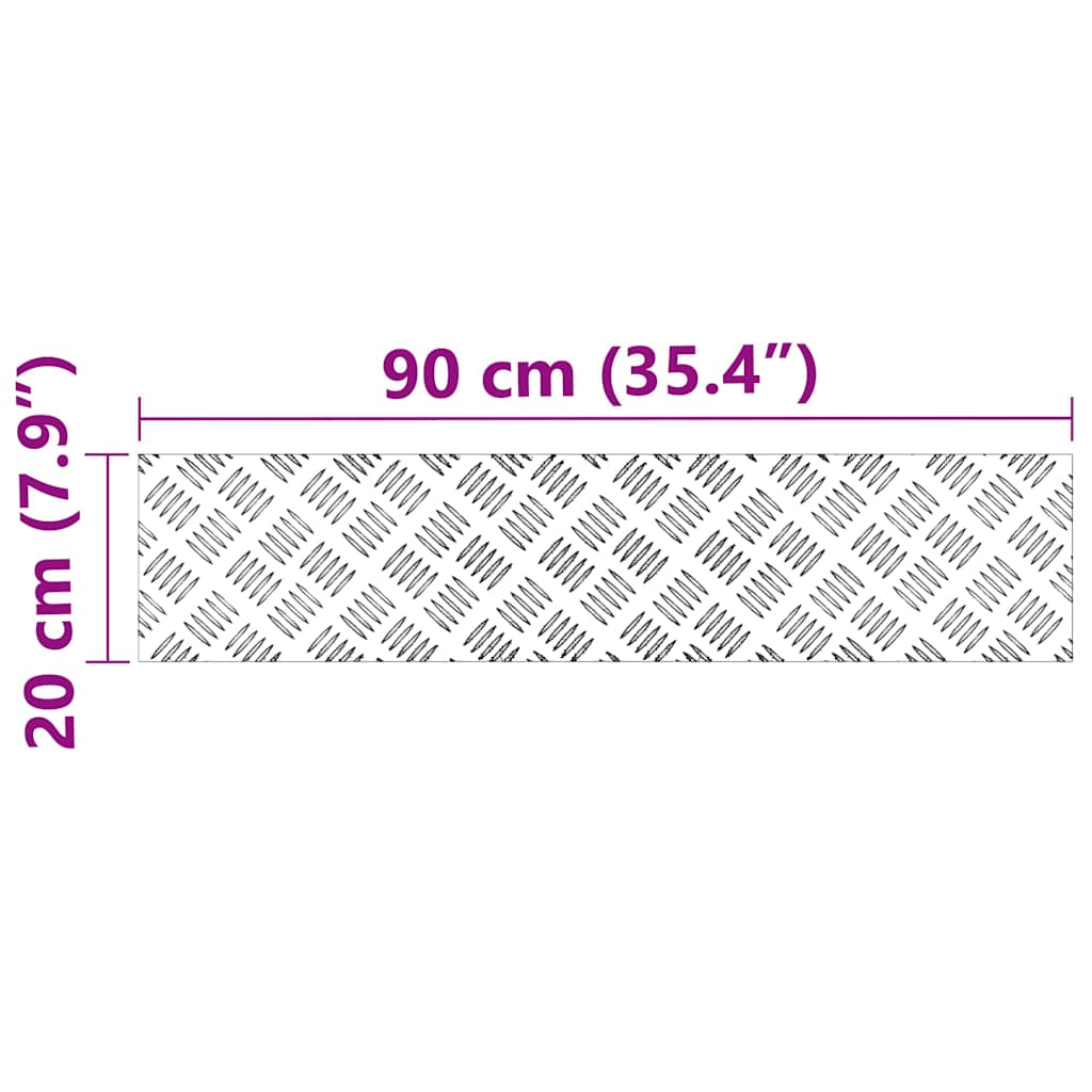 Stair Tread 2 pcs 90 x 20 cm Silver Aluminium Rectangular