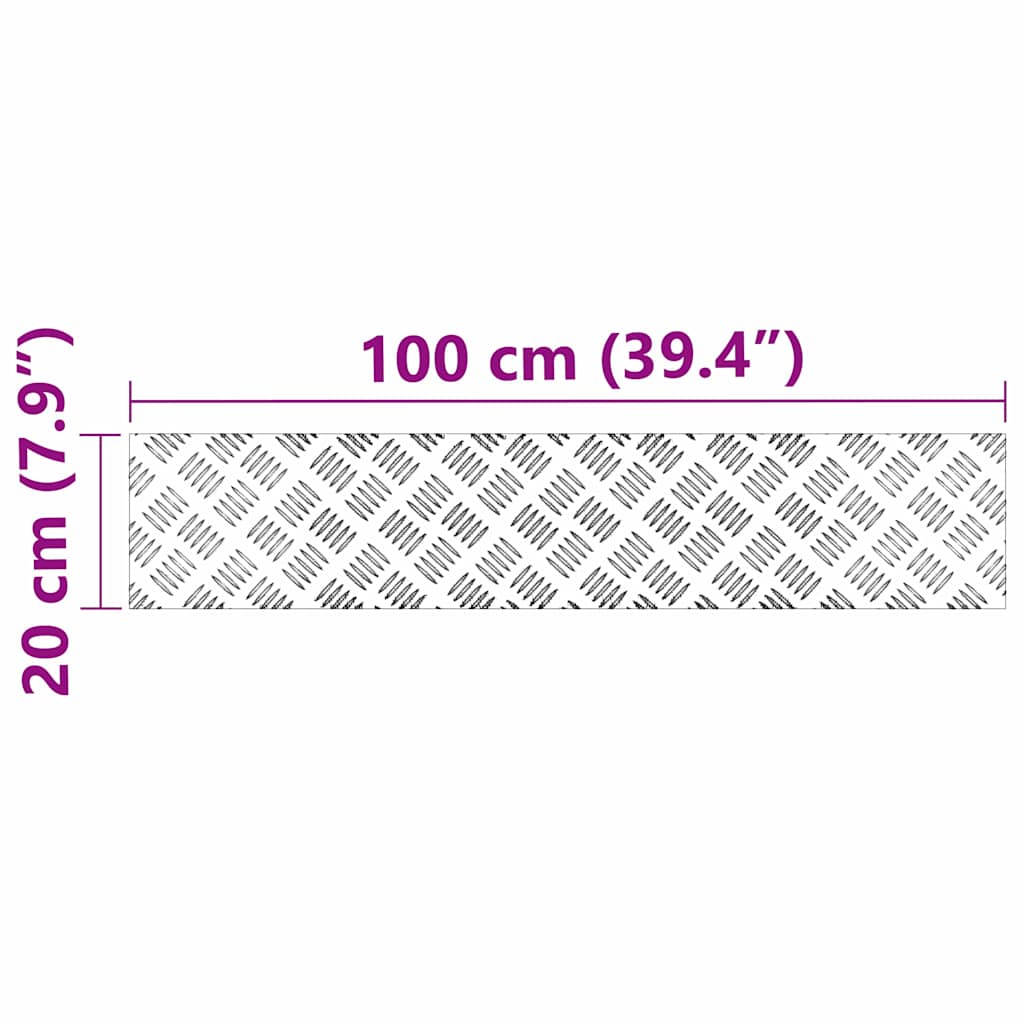 Stair Tread 4 pcs 100 x 20 cm Silver Aluminium Rectangular