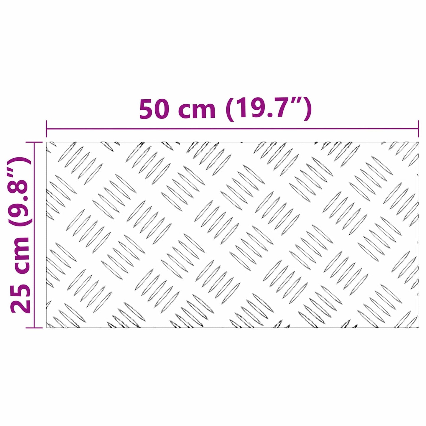 Stair Tread 2 pcs 50 x 25 cm Silver Aluminium Rectangular