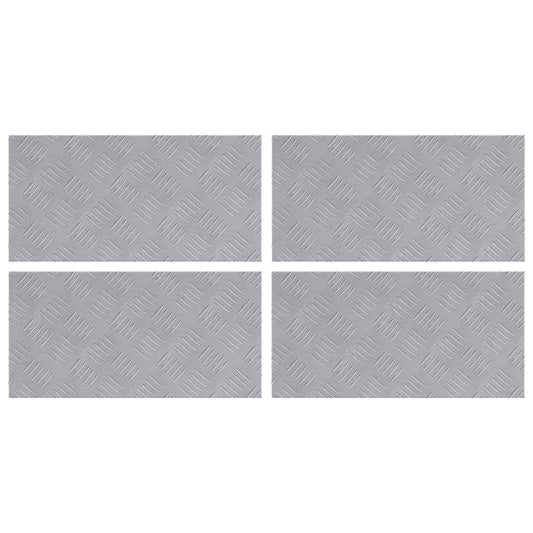 Stair Tread 4 pcs 50 x 25 cm Silver Aluminium Rectangular