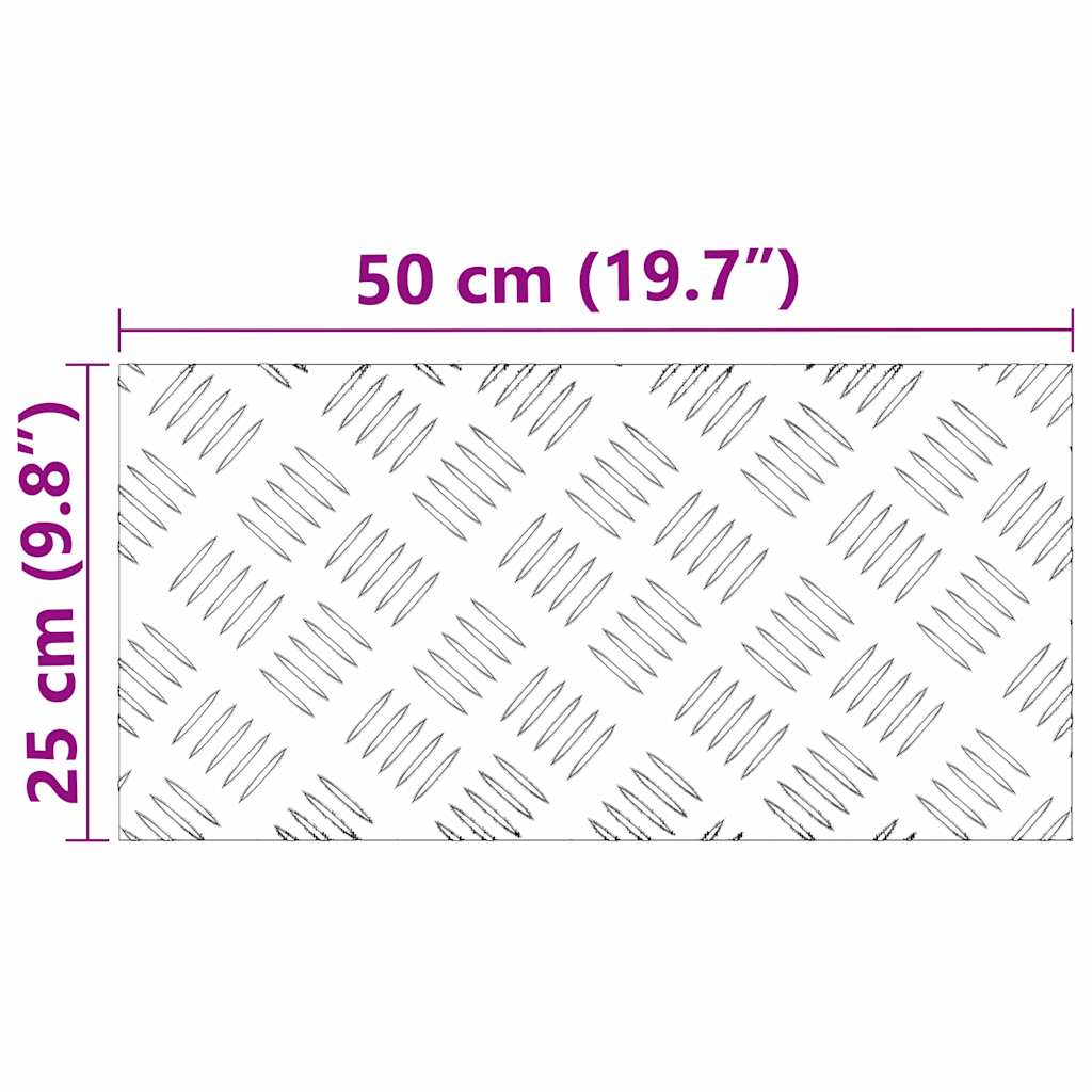 Stair Tread 2 pcs 50 x 25 cm Silver Aluminium Rectangular