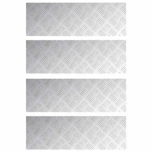 Stair Tread 4 pcs 75 x 25 cm Silver Aluminium Rectangular