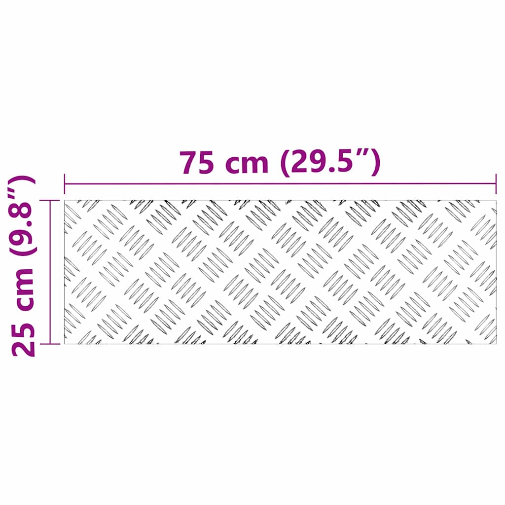 Stair Tread 4 pcs 75 x 25 cm Silver Aluminium Rectangular