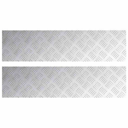 Stair Tread 2 pcs 100 x 25 cm Silver Aluminium Rectangular