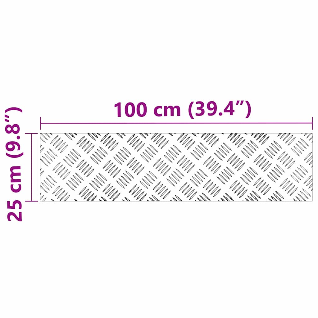 Stair Tread 4 pcs 100 x 25 cm Silver Aluminium Rectangular
