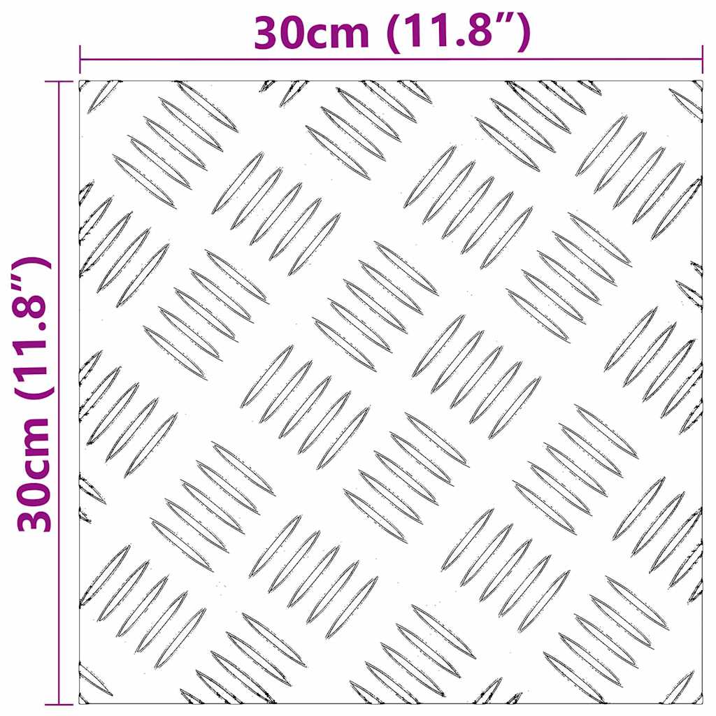 Stair Tread 2 pcs 30 x 30 cm Silver Aluminium Square