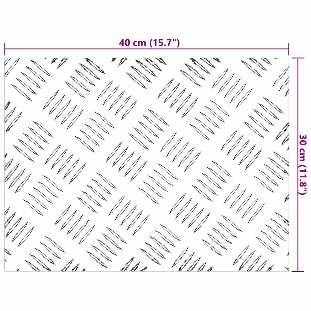 Stair Tread 4 pcs 40 x 30 cm Silver Aluminium Rectangular