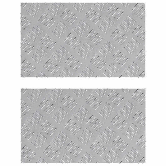 Stair Tread 2 pcs 50 x 30 cm Silver Aluminium Rectangular