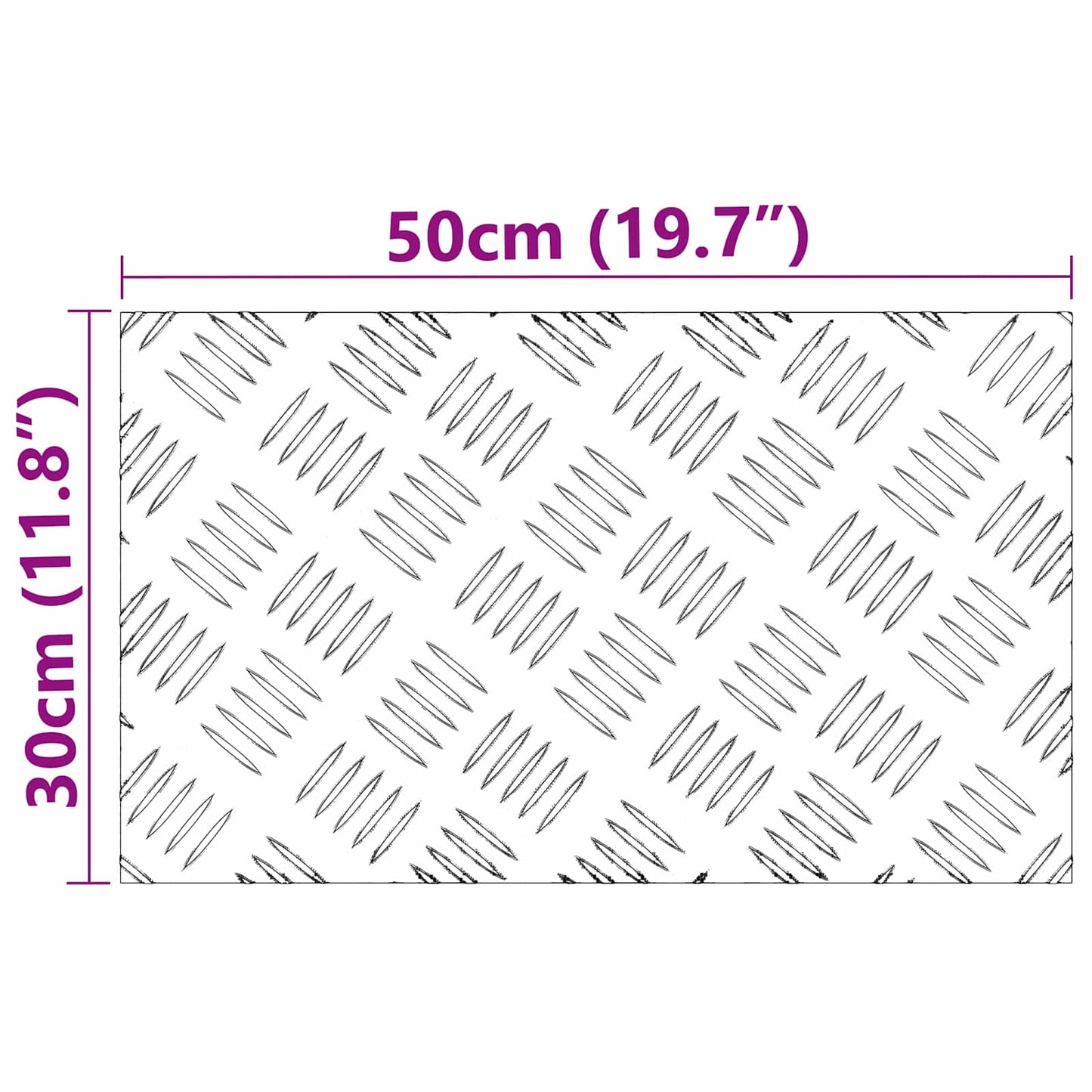 Stair Tread 4 pcs 50 x 30 cm Silver Aluminium Rectangular