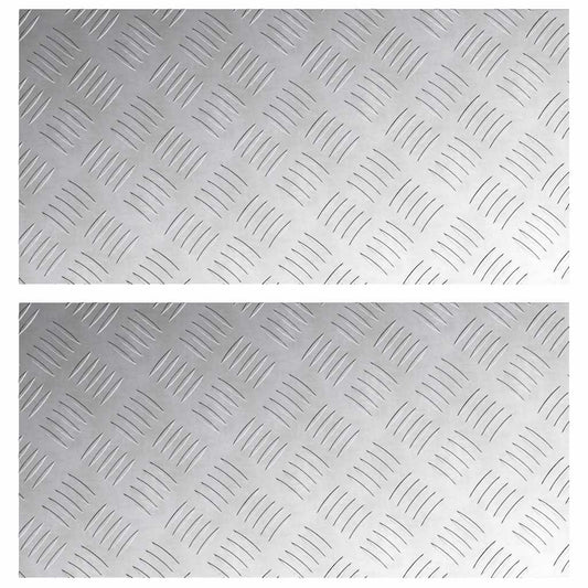 Stair Tread 2 pcs 60 x 30 cm Silver Aluminium Rectangular