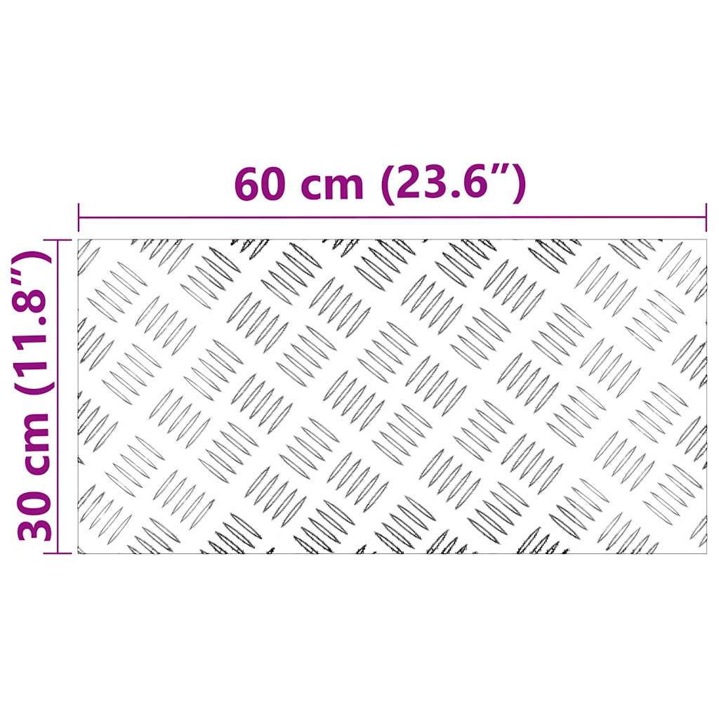 Stair Tread 4 pcs 60 x 30 cm Silver Aluminium Rectangular