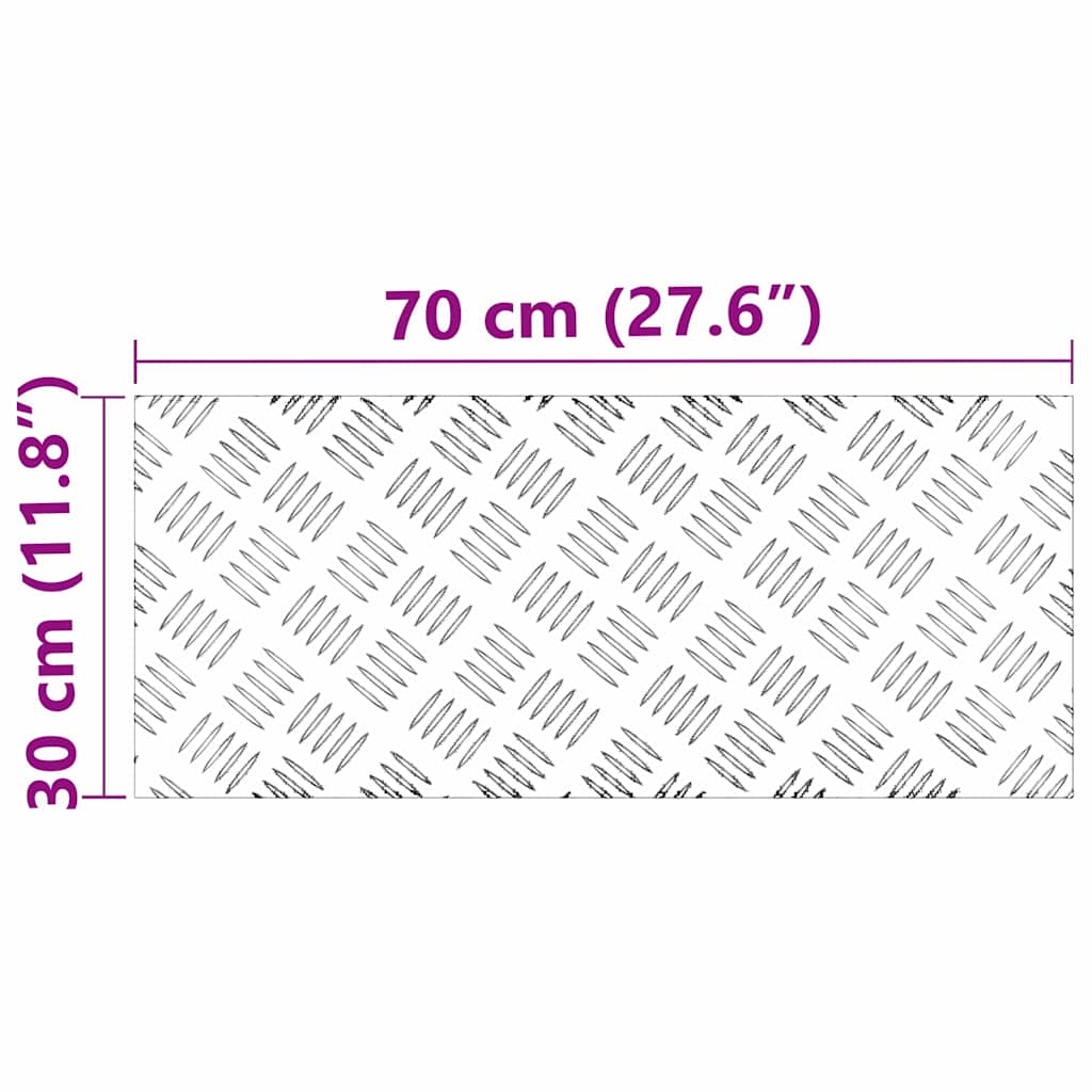 Stair Tread 2 pcs 70 x 30 cm Silver Aluminium Rectangular