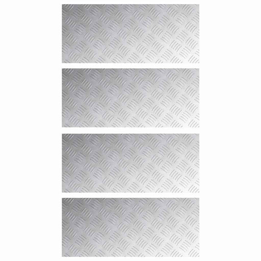 Stair Tread 4 pcs 70 x 30 cm Silver Aluminium Rectangular