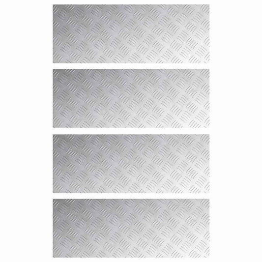 Stair Tread 4 pcs 80 x 30 cm Silver Aluminium Rectangular