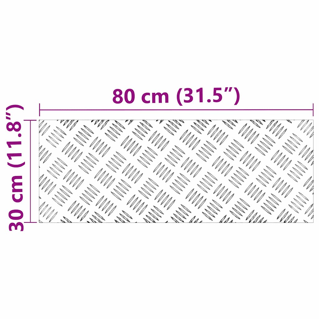 Stair Tread 4 pcs 80 x 30 cm Silver Aluminium Rectangular