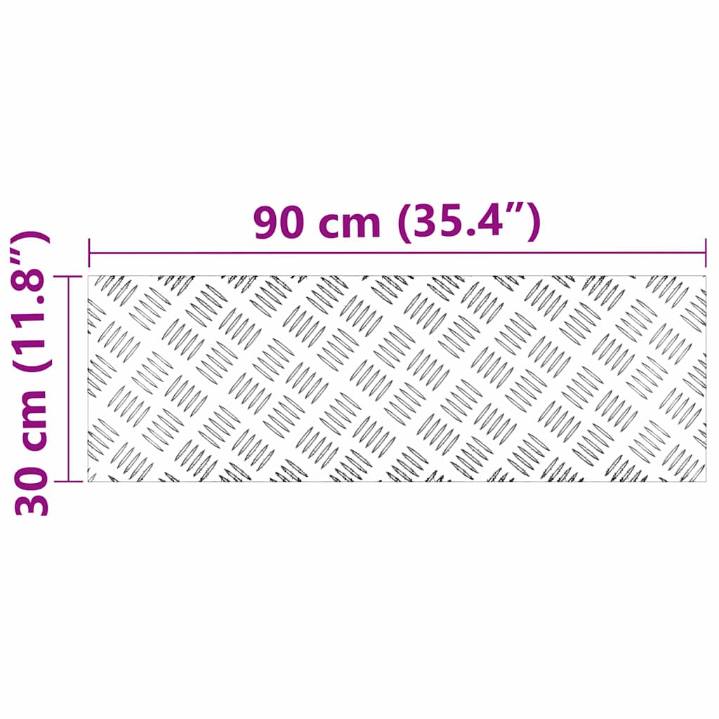 Stair Tread 4 pcs 90 x 30 cm Silver Aluminium Rectangular