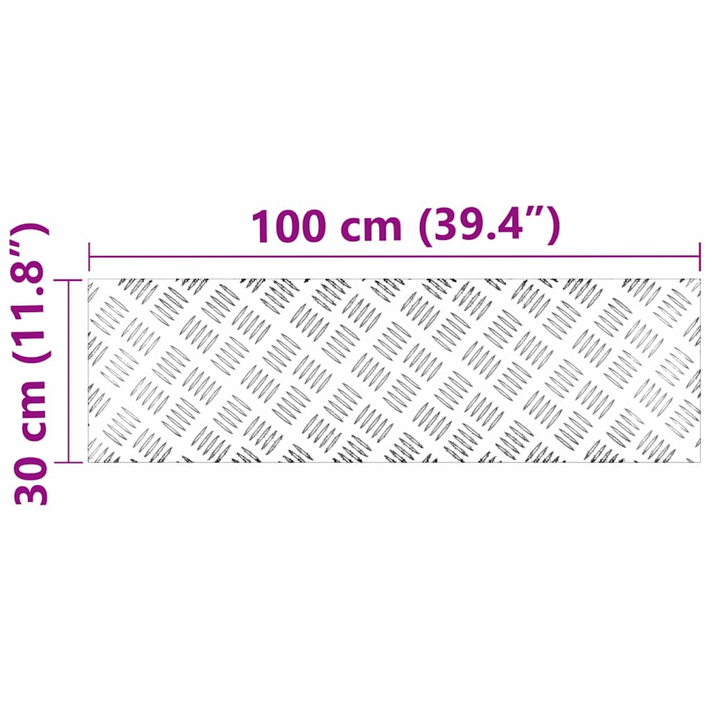 Stair Tread 2 pcs 100 x 30 cm Silver Aluminium Rectangular